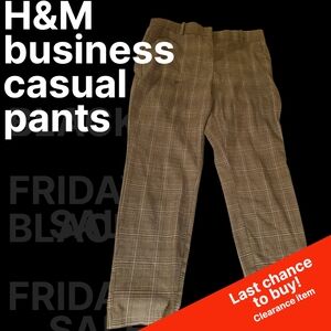 H&M Plaid Patterned Soft Work Pants